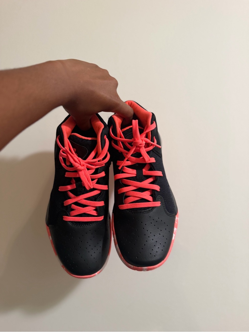 Under Armour Kids Black and Coral Lace-Up Sneakers